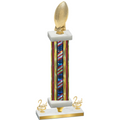 Premium Single Flag USA Second Place Football Trophy