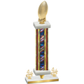 Premium Single Flag USA Fourth Place Football Trophy