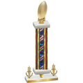 Premium Single Flag USA Victory Football Trophy