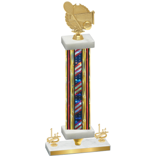 Premium Single Flag USA First Place Tennis Trophy
