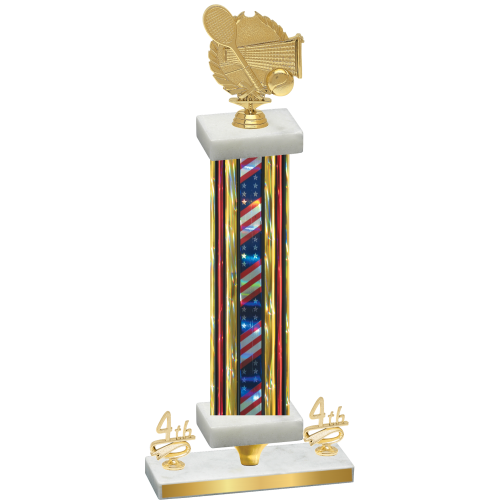 Premium Single Flag USA Fourth Place Tennis Trophy
