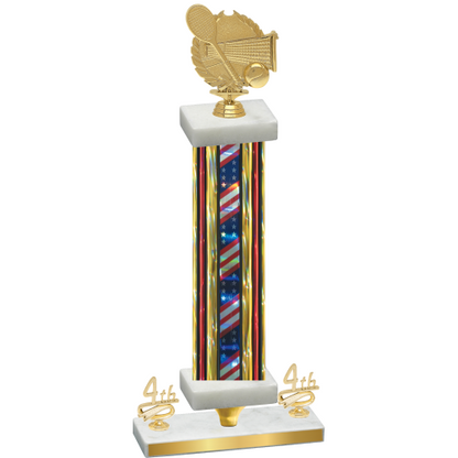 Premium Single Flag USA Fourth Place Tennis Trophy