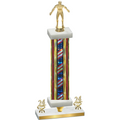 Premium Single Flag USA Year Wrestling Trophy