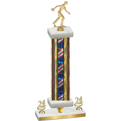 Premium Single Flag USA Year Bowling Trophy