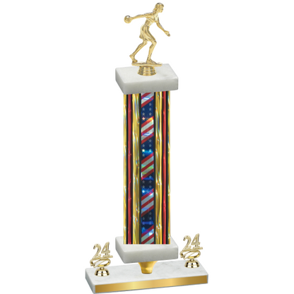 Premium Single Flag USA Year Bowling Trophy