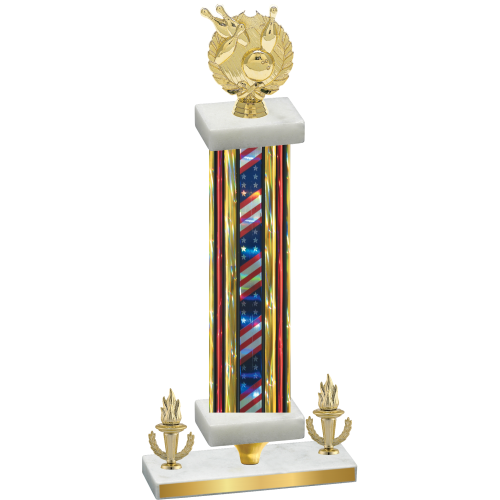 Premium Single Flag USA Victory Bowling Trophy