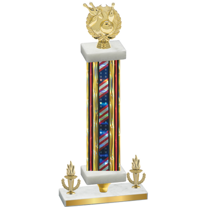 Premium Single Flag USA Victory Bowling Trophy