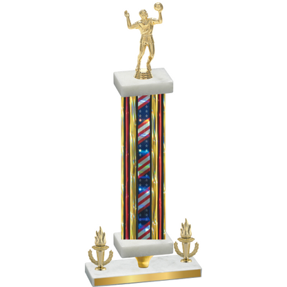 Premium Single Flag USA Victory Volleyball Trophy
