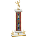 Premium Single Flag USA First Place Volleyball Trophy