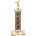 Premium Single Flag USA Second Place Volleyball Trophy