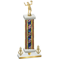 Premium Single Flag USA Victory Volleyball Trophy