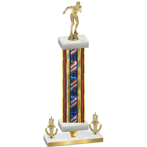 Premium Single Flag USA Victory Swimming Trophy