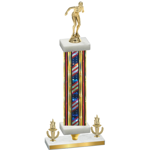 Premium Single Flag USA Victory Tennis Trophy