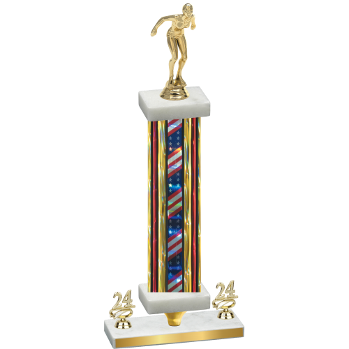 Premium Single Flag USA Year Tennis Trophy