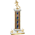 Premium Single Flag USA First Place Football Trophy