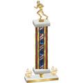 Premium Single Flag USA Fourth Place Football Trophy