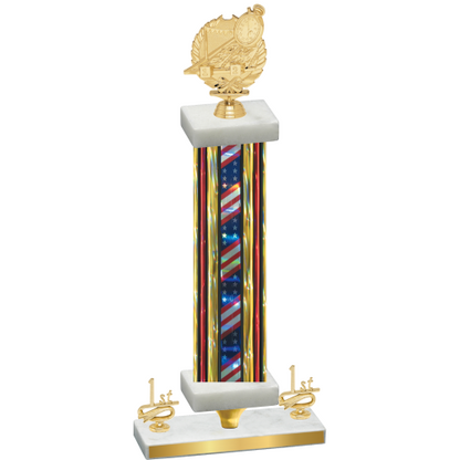 Premium Single Flag USA First Place Swimming Trophy