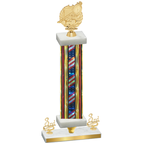 Premium Single Flag USA Third Place Swimming Trophy