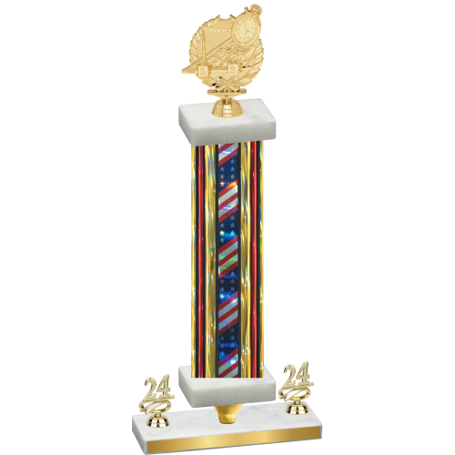 Premium Single Flag USA Year Swimming Trophy