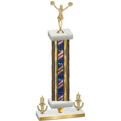Premium Single Flag USA Victory Cheerleading Trophy