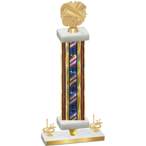 Premium Single Flag USA First Place Cheerleading Trophy
