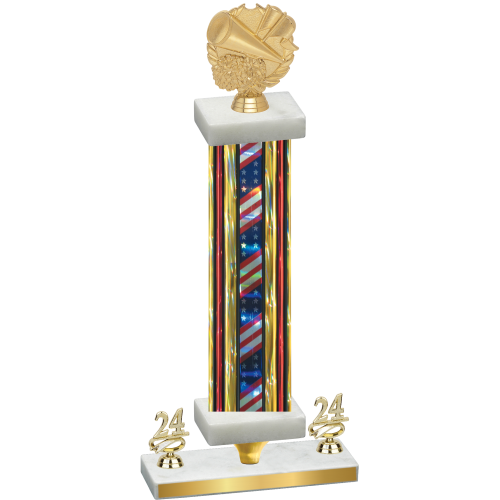 Premium Single Flag USA Year Cheerleading Trophy