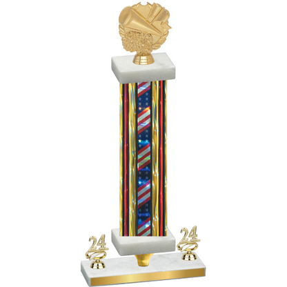 Premium Single Flag USA Year Cheerleading Trophy