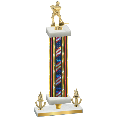 Premium Single Flag USA Victory Hockey Trophy