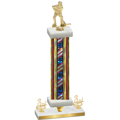Premium Single Flag USA Third Place Hockey Trophy