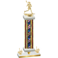 Premium Single Flag USA First Place Lacrosse Trophy