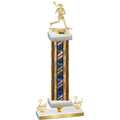 Premium Single Flag USA Second Place Lacrosse Trophy