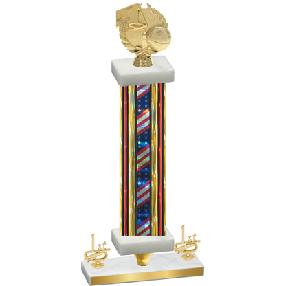 Premium Single Flag USA First Place Basketball Trophy