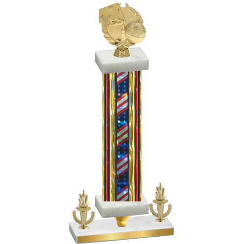 Premium Single Flag USA Victory Basketball Trophy