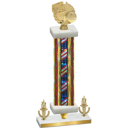 Premium Single Flag USA Victory Basketball Trophy