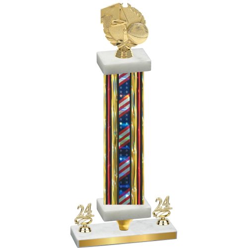 Premium Single Flag USA Year Basketball Trophy