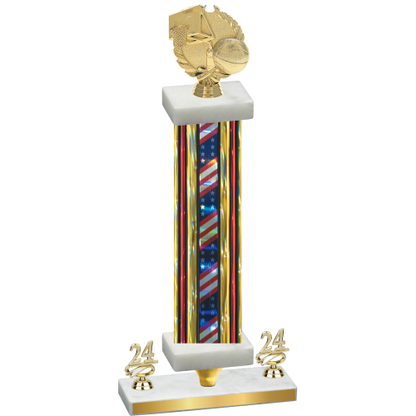 Premium Single Flag USA Year Basketball Trophy