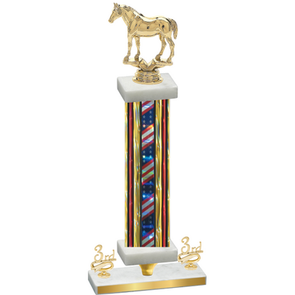 Premium Single Flag USA Third Place Horses Trophy
