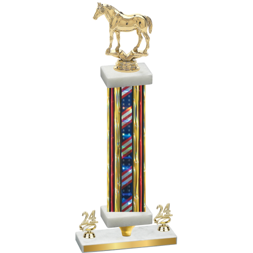 Premium Single Flag USA Year Horses Trophy
