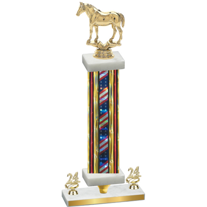 Premium Single Flag USA Year Horses Trophy