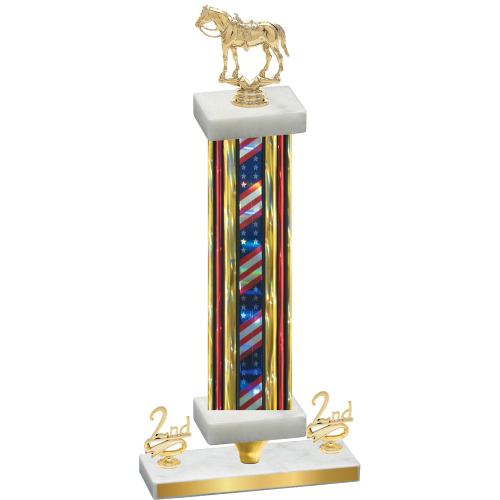 Premium Single Flag USA Second Place Horses Trophy