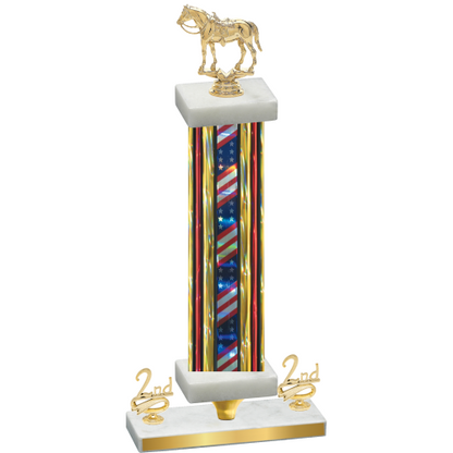Premium Single Flag USA Second Place Horses Trophy