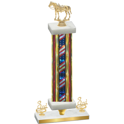 Premium Single Flag USA Third Place Horses Trophy