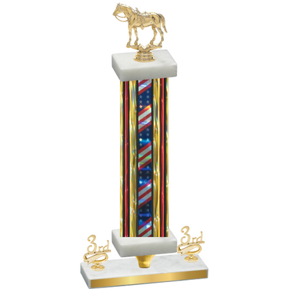 Premium Single Flag USA Third Place Horses Trophy