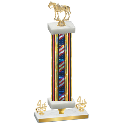 Premium Single Flag USA Fourth Place Horses Trophy