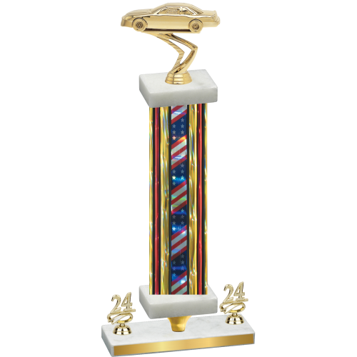 Premium Single Flag USA Year Cars Trophy
