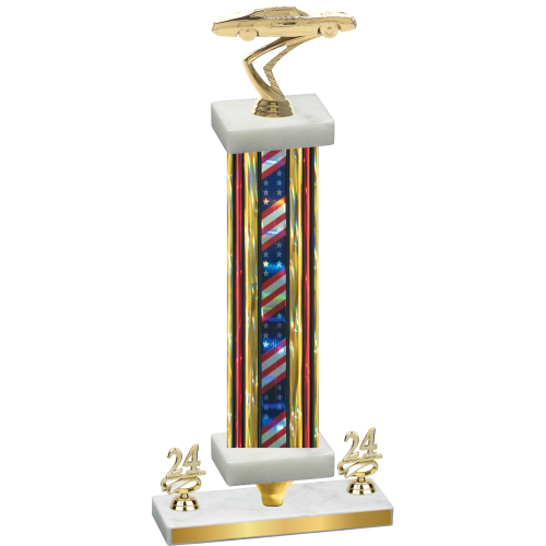 Premium Single Flag USA Year Cars Trophy