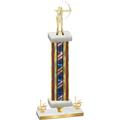 Premium Single Flag USA First Place Archery Trophy