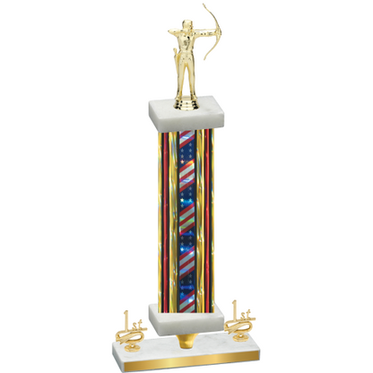 Premium Single Flag USA First Place Archery Trophy