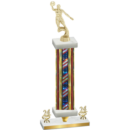 Premium Single Flag USA Year Basketball Trophy