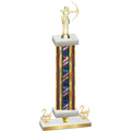 Premium Single Flag USA Second Place Archery Trophy
